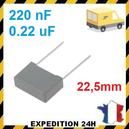 Condensateur mkp 22uf - x2, 0.22uf