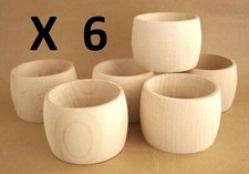 LOT DE 6 ROND de SERVIETTE EN Bois  " CHARME NATUREL  " Porte Serviette Rustique