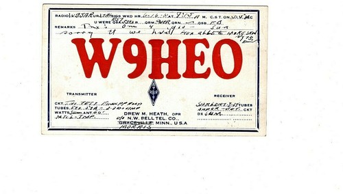 1935 radio qsl postcard - 1935,