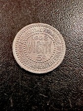 Rare Pièce De Monnaie VICHY 5 CENTIMES ALU 1923