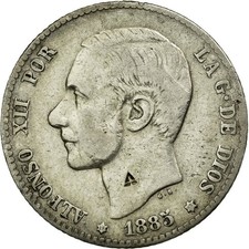 Espagne, Alfonso XII, Peseta