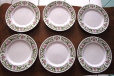 ASSIETTES A DESSERTS EN PORCELAINE TOGNANA ITALY, DECOR CHOMETTE FAVOR. VINTAGE