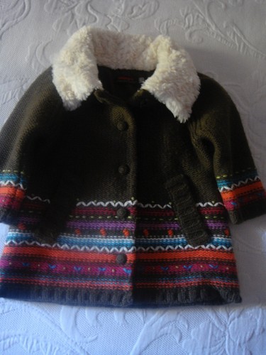 Manteau tricot fille mois - 12,