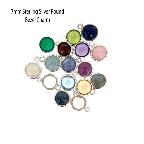Sterling silver bezel - sterling, charm