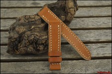 French Ammo a bord brut n°13 en 20x18mm surpiqure blanche Oméga,Rolex,Seiko,Oris