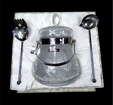 Coffret service à punch Orfèvrerie Prestige ancien en cristal et métal argenté.