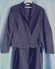 Ensemble veste-jupe NEUF  gris foncé-noir T44 marque 123