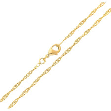 Chaîne de Cou - Femme - Maille Torsadée - 55 cm - Plaqué Or Jaune 750/1000