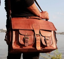 Sacoche en cuir vintage pour homme fabriquée aux États-Unis sacoche pour ordi...