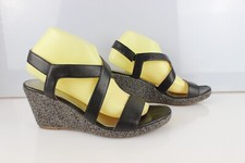 JB MARTIN T 41 Sandales cuir noir talons compensés