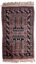 Tapis Baluuch Afghan Vintage Fait Main – Laine Tribal – Années 1950 – 50 x 84 cm