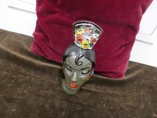 bouteille en verre Nogueras,tete de gitane,P 600g,H 19cm