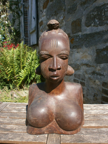 Sculpture buste tête - sculpture, ,