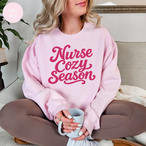 Nurse cozy season pink dots - season,
