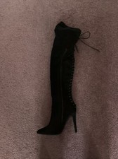 Bottes longues à lacets en