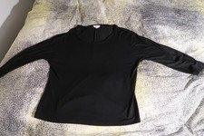 MAX MARA Tee-Shirt Noir Manches Longues Taille XL Fabriqué en ITALIE léger