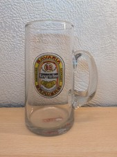 Chope En Verre Bière Bavaria Signée Par L'artiste