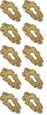 10x Panneau à Clé Antique Iris Clés Vintage, Rétro Laiton Bouclier Trou de Clé