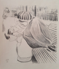 Lithographie orig Fernand Piet sign Maternité Bretonne Bretagne Nabis Pont Aven