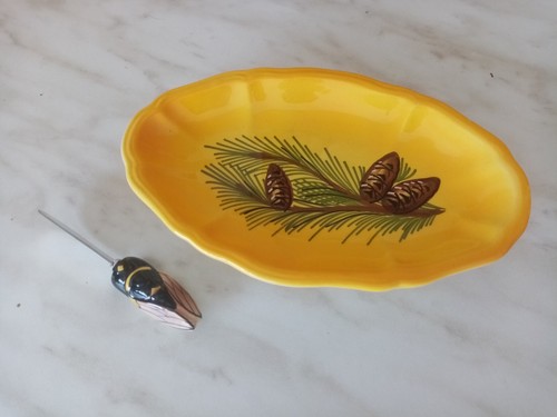 Beurrier faience ocre fait - ocre,