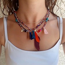 Collier ethnique perles