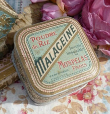 ANCIENNE BOITE à POUDRE de RIZ "Malaceine"  vers 1900