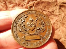 MEDAILLE SAINT COEUR DE MARIE LE PUY EN VELAY NOTRE DAME DE FRANCE  1860  32 mm