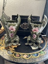 Paire de vases barbotine