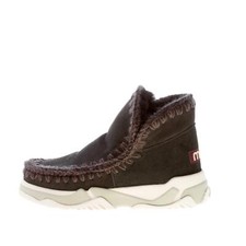 MOU chaussures femme Black shipskeen Eskimo Trainer ankle boot heel height 4 cm