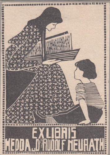 Exlibris bookplate holzschnitt - bookplate,