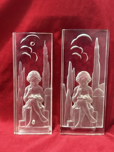 Paire plaque verre - de, vincent