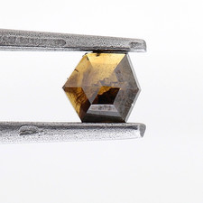 Déguisement Naturel Diamant 0.40ct Jaune Marron Mix Couleur Hexagone Plein