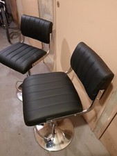 Lot de 2 chaises de bar noires