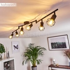 Plafonnier Lampe à suspension noire Lampe de corridor Lustre 6 spots de plafond