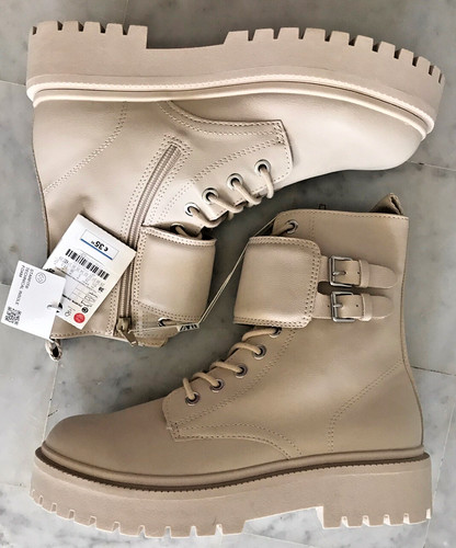 Boots beige semelle track - beige,