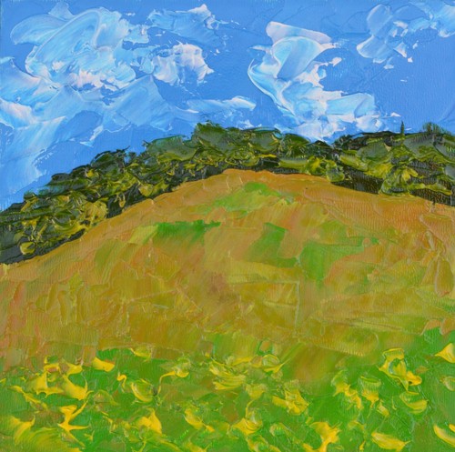 Peinture campagne arbres - peinture,