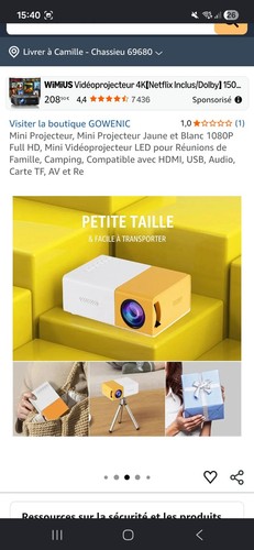 Mini projecteur jaune - projecteur, blanc