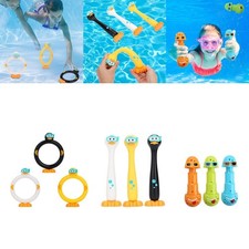 Ensemble d'anneaux de plongée en piscine, 3 pièces, jouets de piscine,