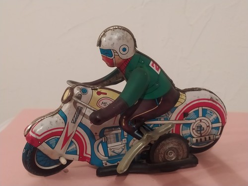 Jouet mecanique ancien moto - jouet, ancien.