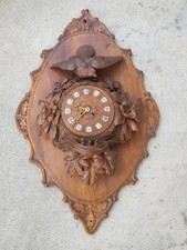 ancienne horloge murale foret noire BRIENZ bois sculpté black forest nest bird