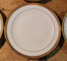 Assiette À Dessert X6 Porcelaine Limoges Blanche Et Or Diamètre 19,3 Cm Ref 1