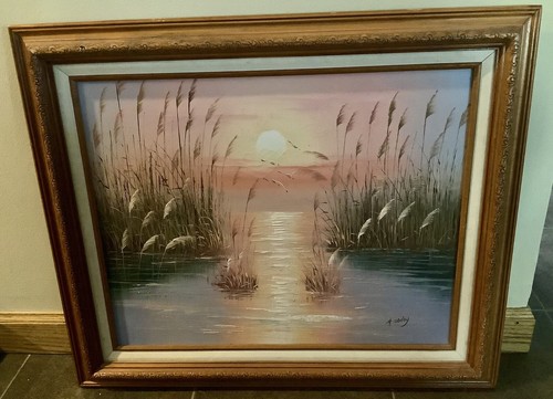 Gailey framed canvas oil - h.,