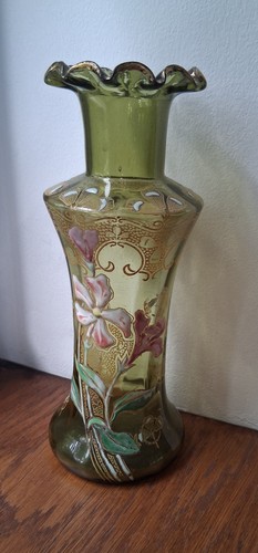 Ancien vase verre vert - en,