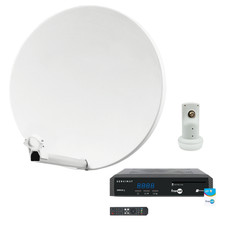 Pack HDSAT Parabole Satellite Fibre Composite Blanche 60cm + LNB Single + SIRIUS