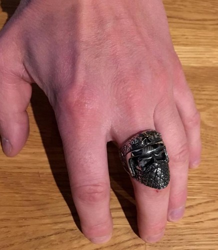 Bague chevalière bandit acier - chevalière,