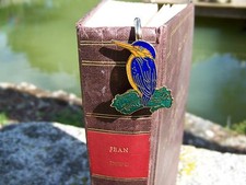 6726 J  MARQUE PAGE TRES  FIN  FIGURINE OISEAU MARTIN PECHEUR     NEUF  PROMO