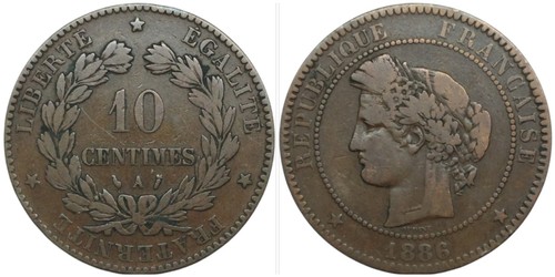 Centimes cérès 1886 - 10,