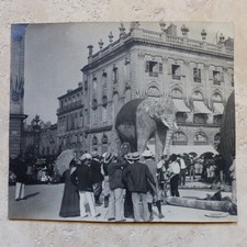 RARE GRANDE PHOTO, BALLON DIRIGEABLE , L'ELEPHANT , 1902 , 19 cm x 16,7 cm