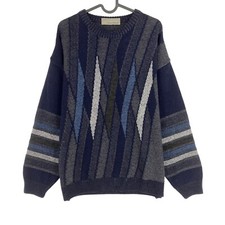 Cosby Vintage Rétro 90s Lettmann Pull Bleu Pull Taille Ue 52 UK/US 42 XL