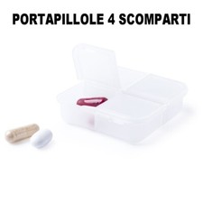 Porte Pilules Comprimés Pastilles 4 Compartiments Semaine Medicine Transparent